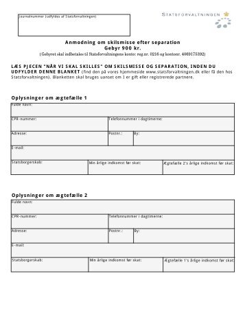 anmodning om separation